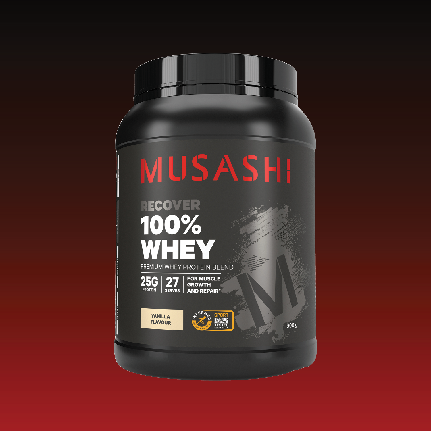 Musashi Protein Powder 900G / Vanilla 100% Whey Protein Powder