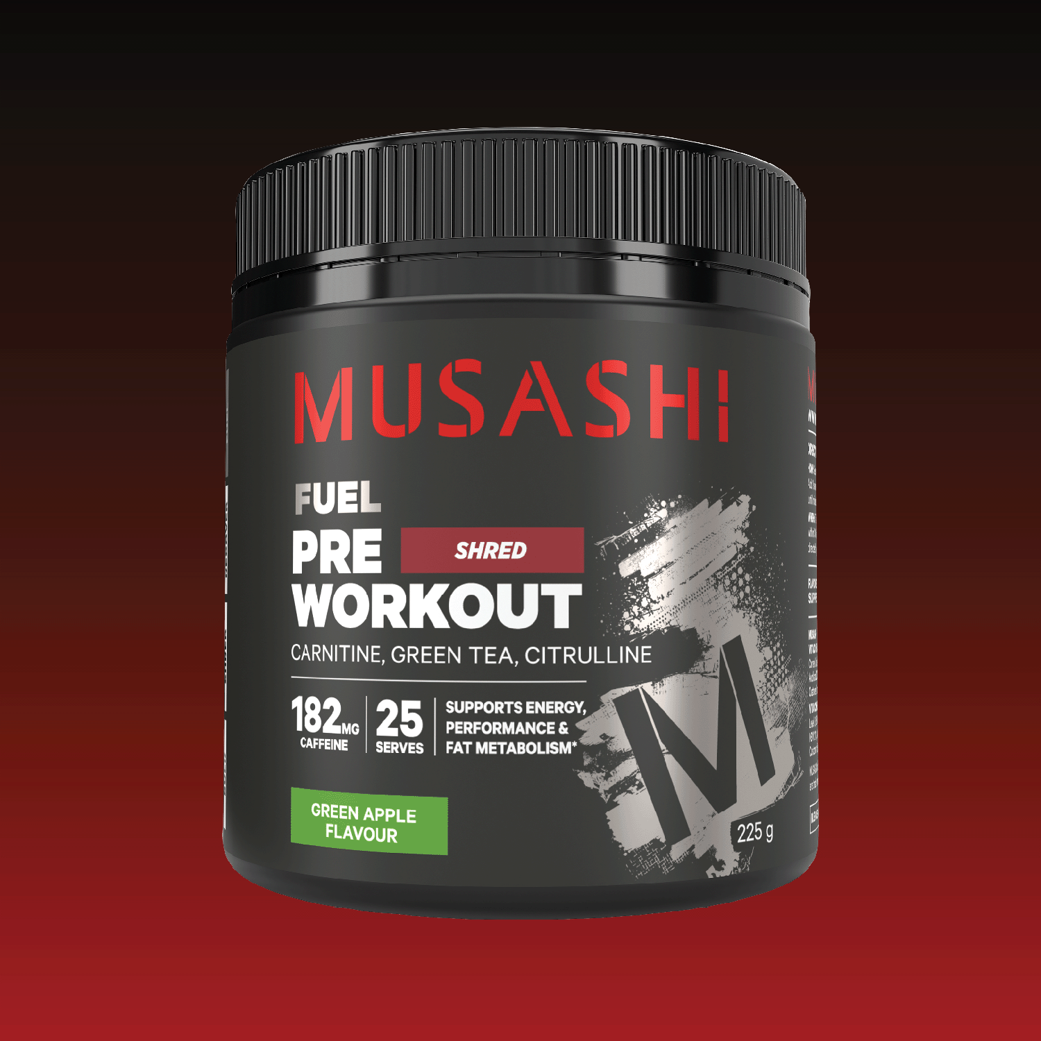 Musashi Supplements Green Apple Pre Workout Shred 225g