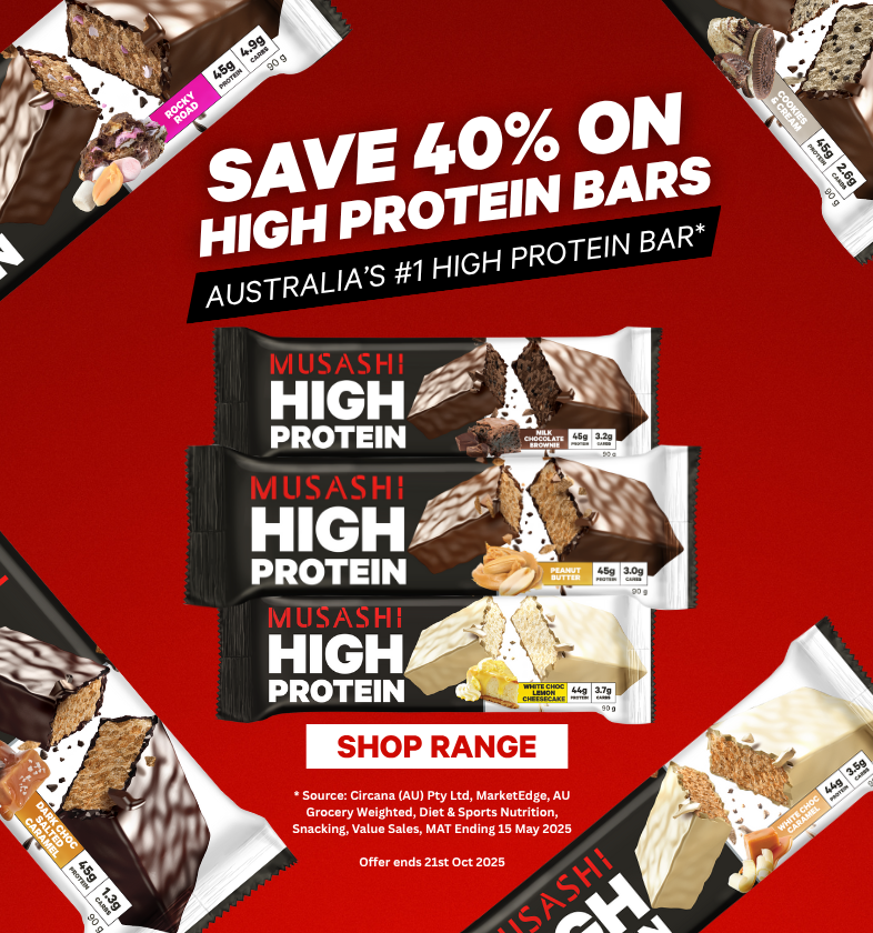 Musashi High Protein Bars Promo