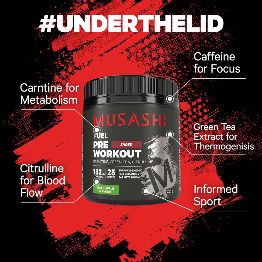 Musashi Supplements Pre Workout Shred 225g