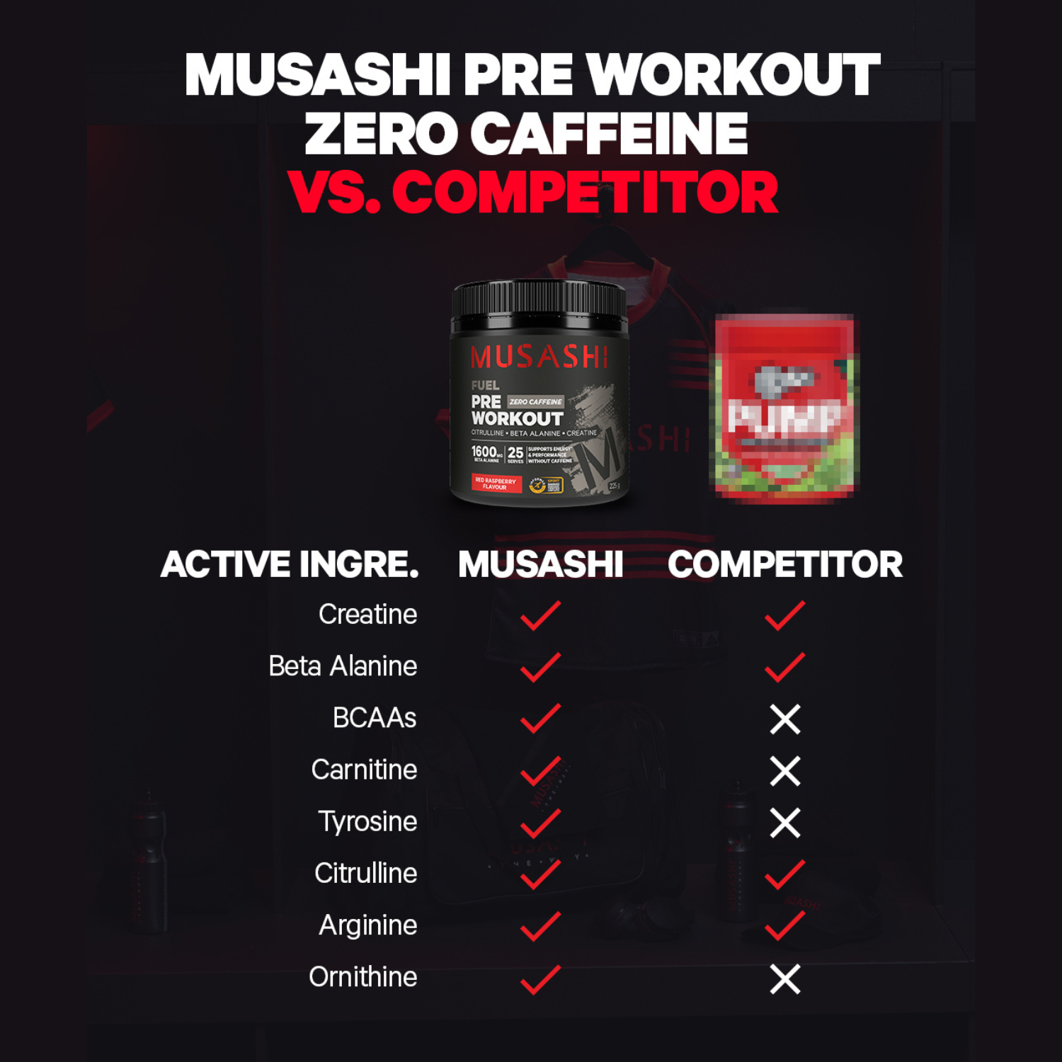 Musashi Pre Workout Zero Caffeine
