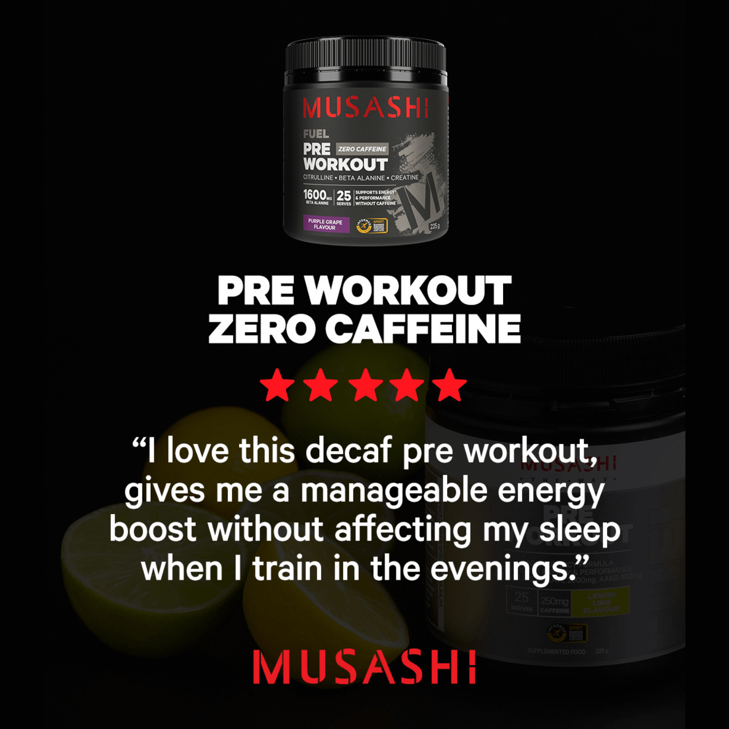Musashi Pre Workout Zero Caffeine
