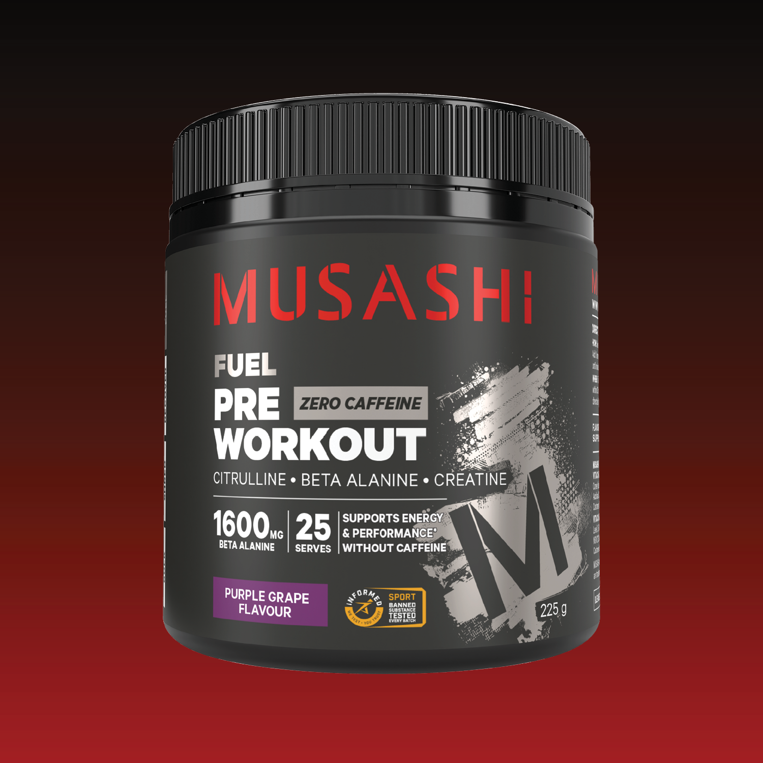 Musashi Purple Grape Pre Workout Zero Caffeine