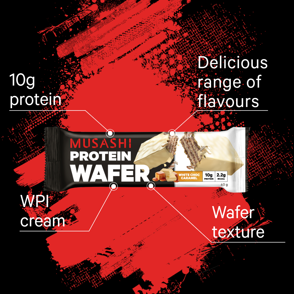 Musashi Protein Bar Protein Wafer Bar 40G (Box of 12 Bars)