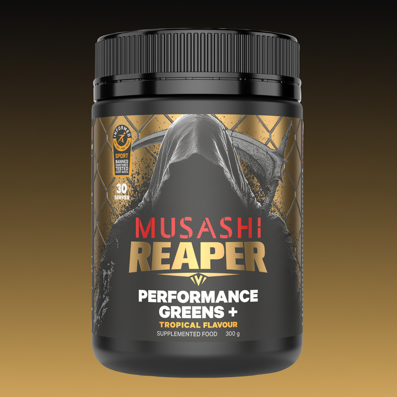 Musashi Tropical REAPER PERFORMANCE GREENS+ UNFLAVOURED OR FLAVOURED 300g